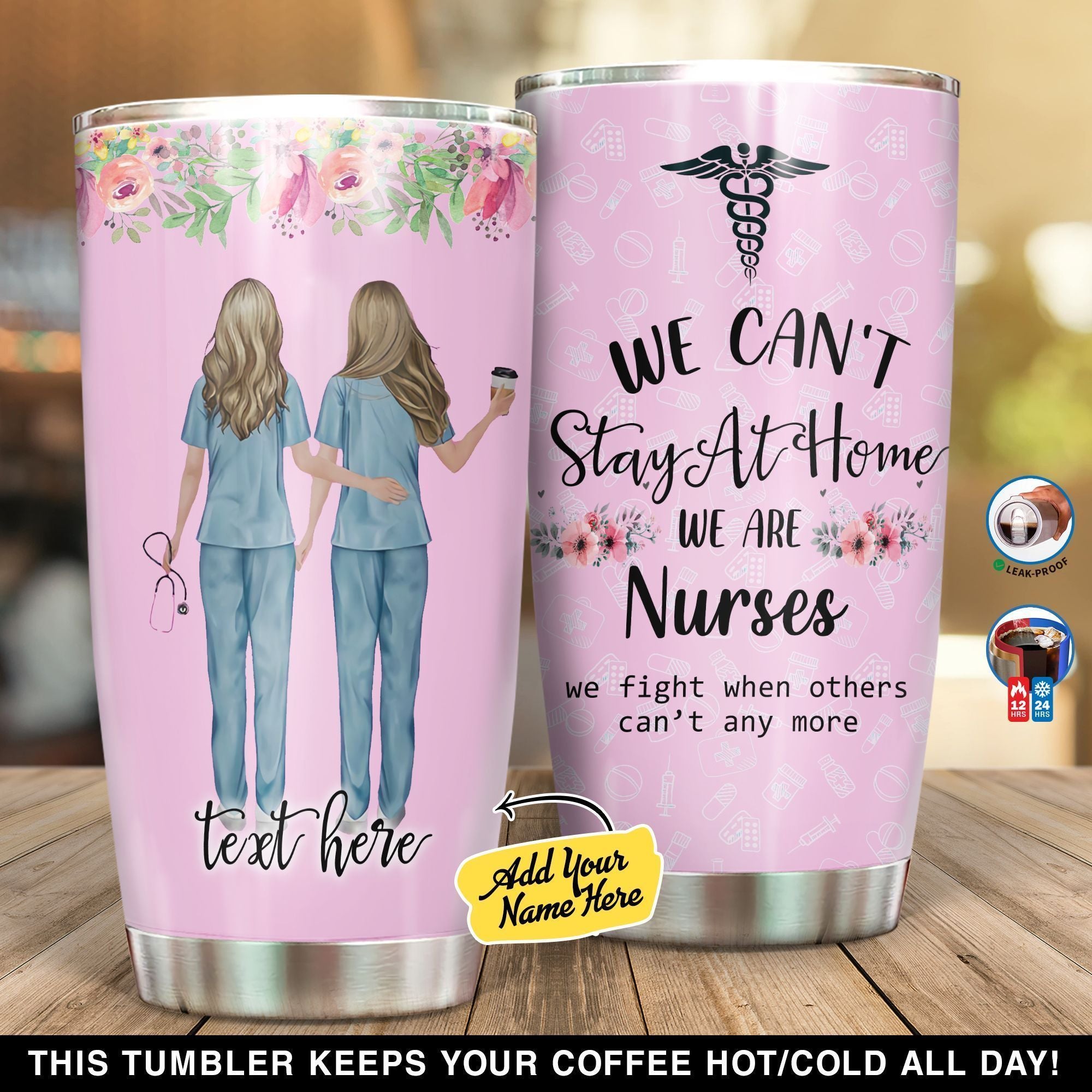 PresentsPrints, Personalized We Are Nurse medical icon Gift for lover Day Travel, Nurse Tumbler