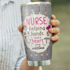 PresentsPrints, Nurse Helping Hands And A Heart Personalized Gift for lover Day Travel, Nurse Tumbler