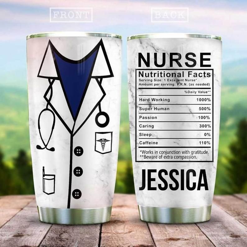 PresentsPrints, Nurse Facts uniform Personalized nutrition 12 Gift for lover Day Travel, Nurse Tumbler