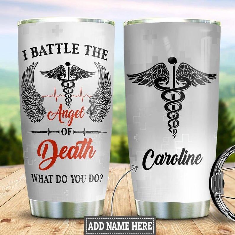 PresentsPrints, Nurse Personalized icon medical angel of death mandala Gift for lover Day Travel, Nurse Tumbler