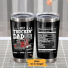 PresentsPrints, Personalized best truckin dad ever truck driver facts hard work passion tumbler size 20oz-30oz