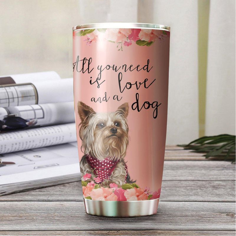 PresentsPrints, Silky Terrier all you need is love and a dog tumbler all over print size 20oz-30oz