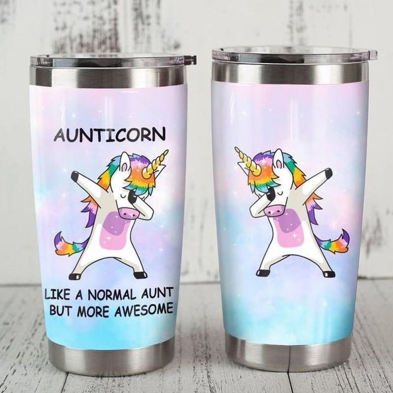 PresentsPrints, Aunticorn like a normal aunt but more awesome unicorn dab dance tumbler all over print size 20oz-30oz