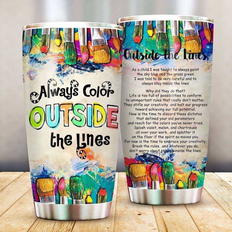 PresentsPrints, Outside the lines color painting tumbler all over print size 20oz-30oz