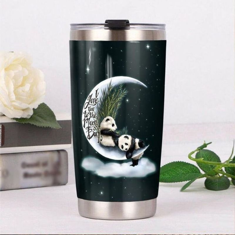PresentsPrints, I love you to the moon and back panda galaxy tumbler all over print size 20oz-30oz