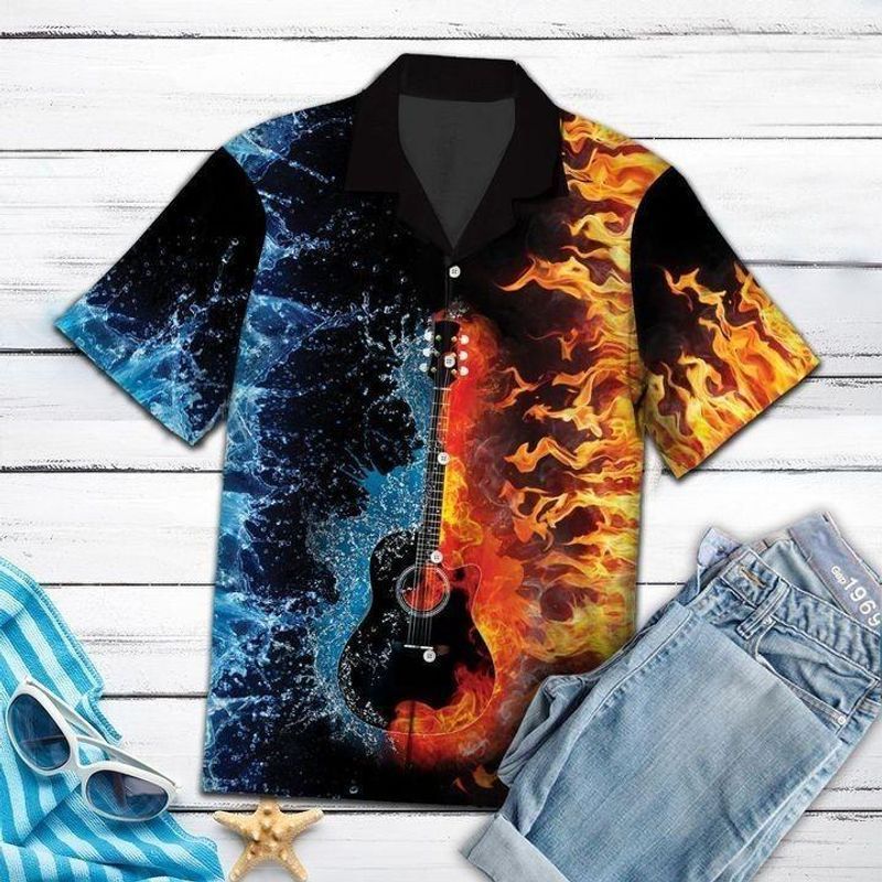 PresentsPrints, Guitar fire water, Hawaiian Shirt