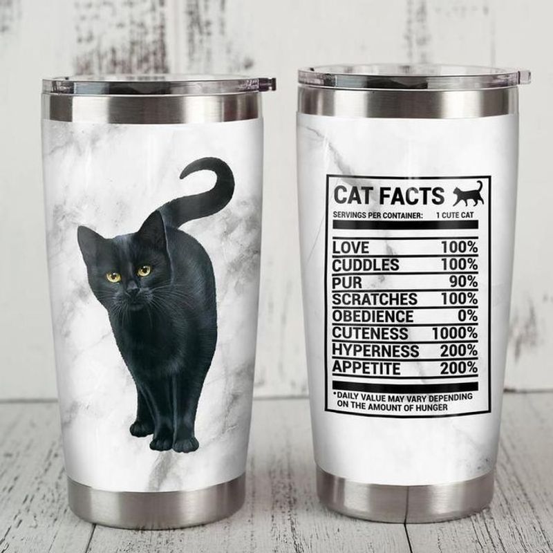 PresentsPrints, Black cat facts love cussles pur appetite tumbler all over print size 20oz-30oz