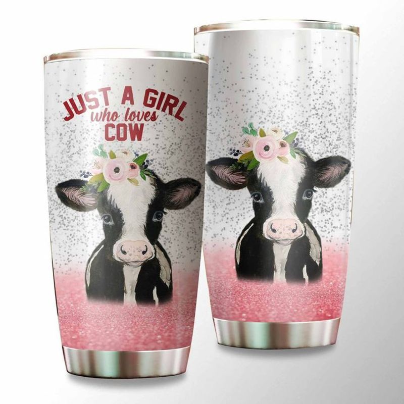 PresentsPrints, Just a girl who loves cow tumbler all over print size 20oz-30oz
