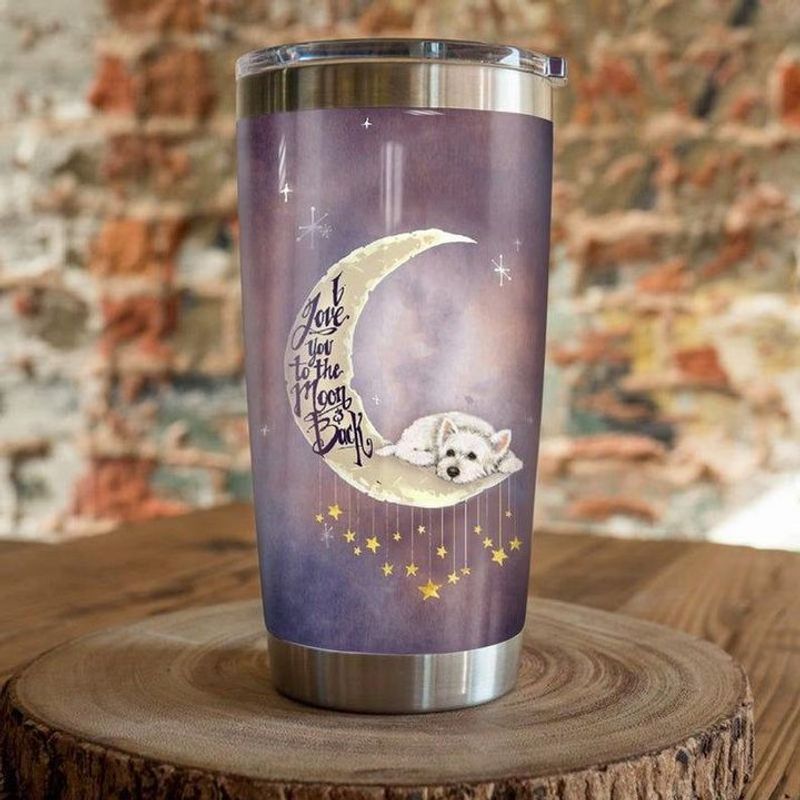 PresentsPrints, I love you to the moon and back dog galaxy tumbler all over print size 20oz-30oz