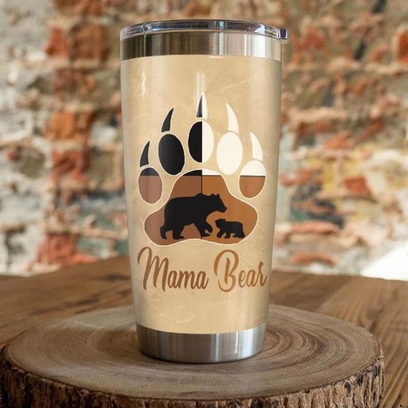 PresentsPrints, Mama bear mothers day paw tumbler all over print size 20oz-30oz