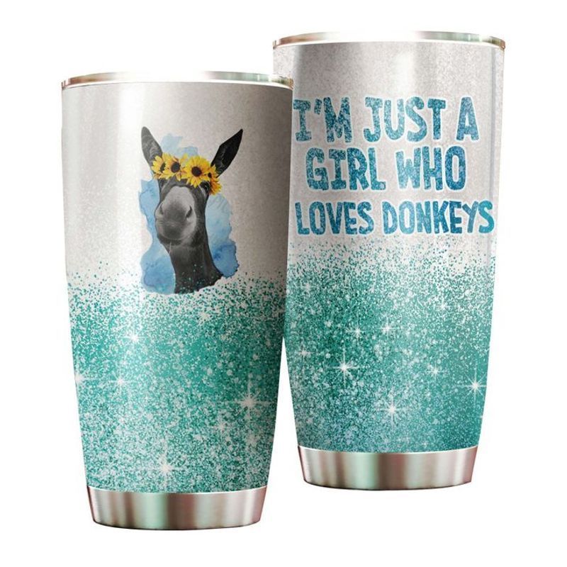PresentsPrints, Im just a girl who love donkeys gift for lover day travel tumbler all over print 20oz-30oz