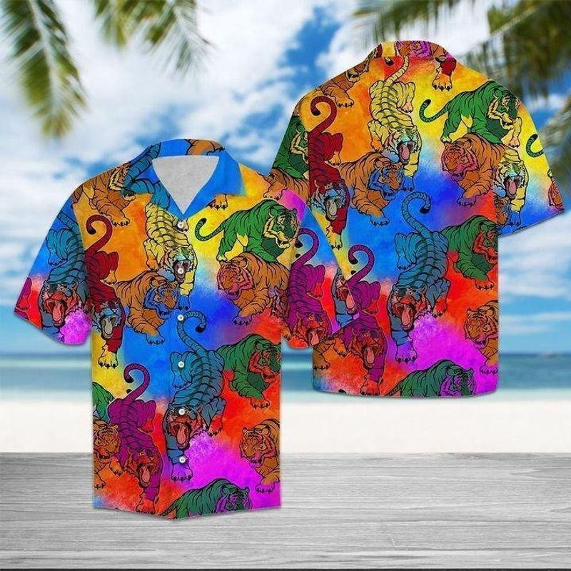 PresentsPrints, Tiger colorful LGBT equality, Hawaiian Shirt