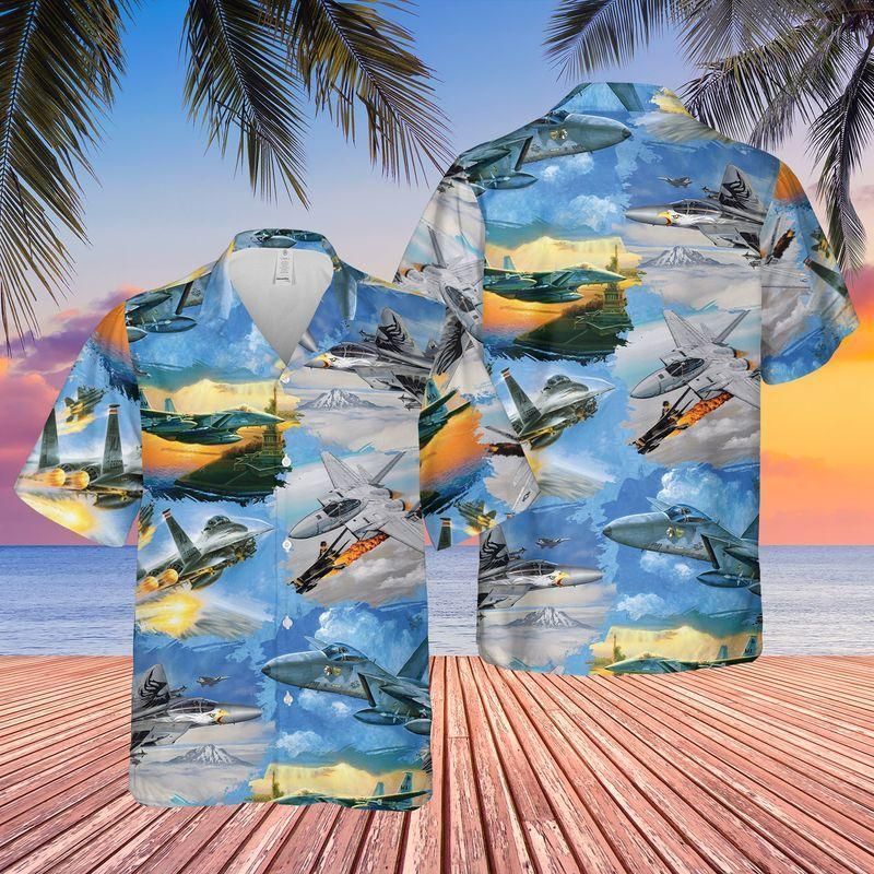 PresentsPrints, Planes air force mcdonnell douglas f-15 eagle, Hawaiian Shirt