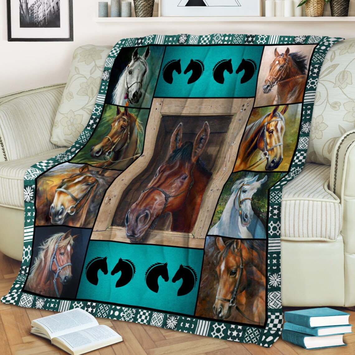 Horse Is My Love Fleece Blanket Gift For Family Birthday Gift Couple Gift Horses Lovers Gift Children Gift Parents Gift Home Decor Bedding Couch Sofa Soft and Comfy Cozy