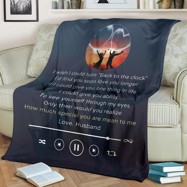 To My Wife Love Song To My Wife Fleece Blanket Gift For Family,Birthday,Wife,Couple,Gift Home Decor Bedding Couch Sofa Soft and Comfy Cozy