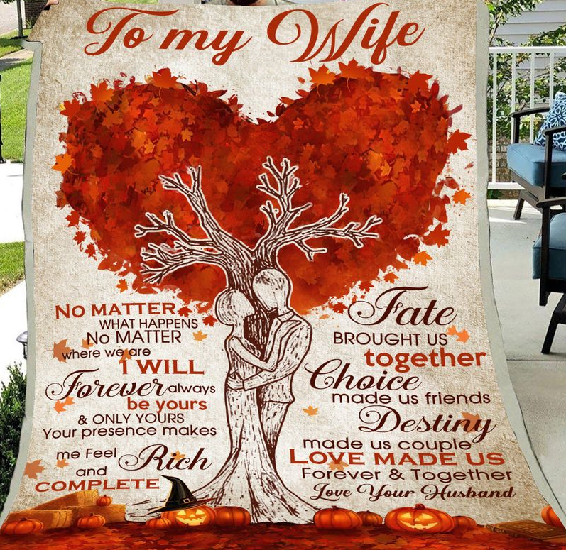 To My Wife - Love Made Us Forever And Together Fleece Blanket Gift For Wife From Husband Birthday Gift Home Decor Bedding Couch Sofa Soft