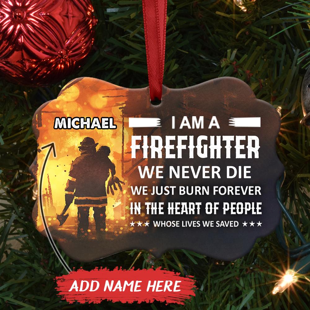 PresentsPrints, Firefighter Never Die Acrylic Ornament