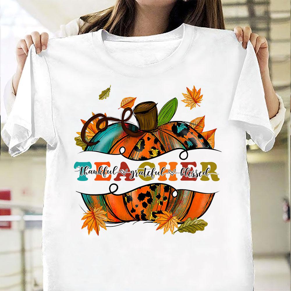 PresentsPrints, Teacher Thankful Grateful Blessed T-Shirt