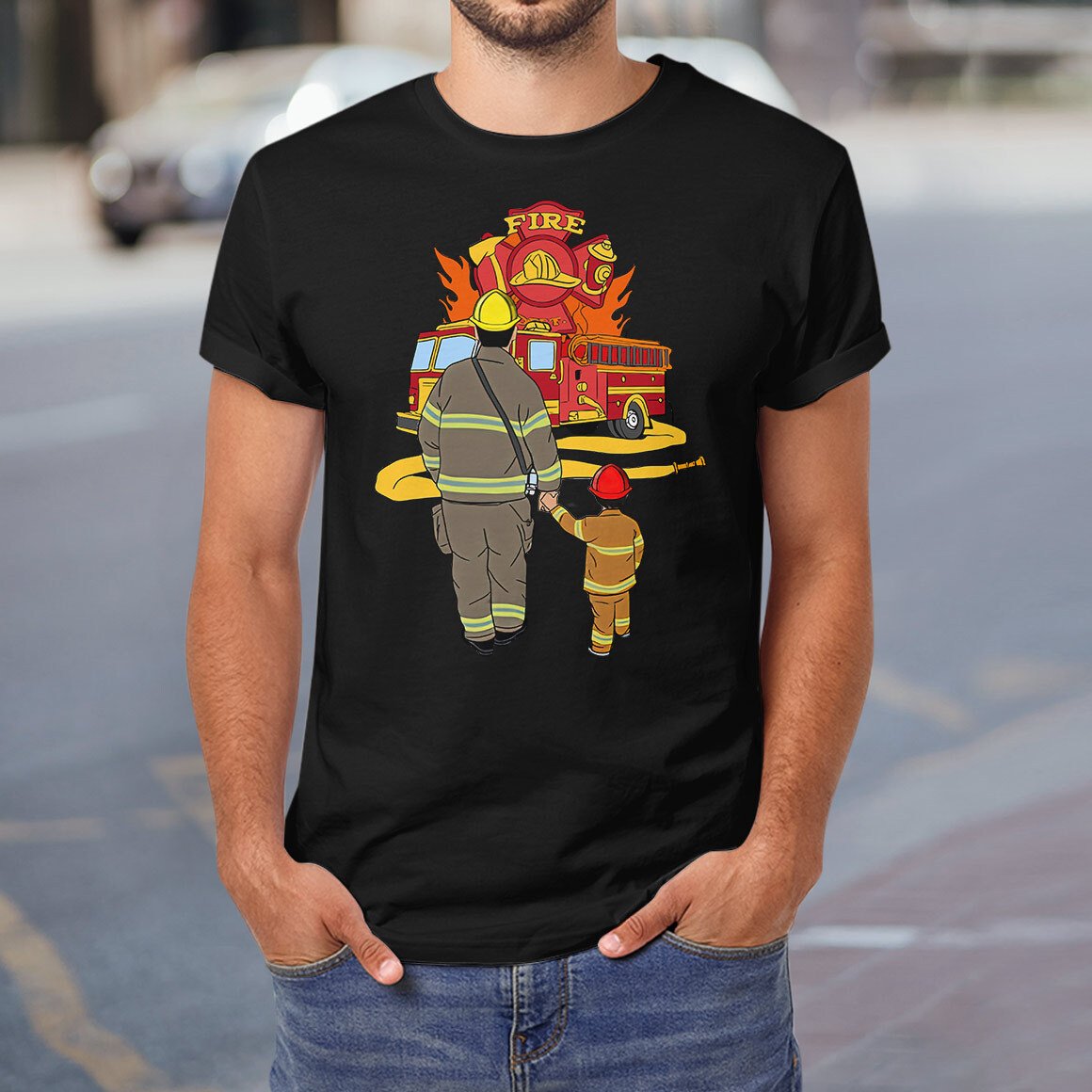PresentsPrints, Firefighter Fatherhood T-Shirt