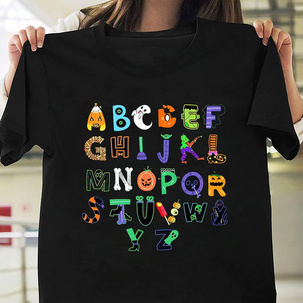 PresentsPrints, Teacher Halloween Alphabet T-Shirt