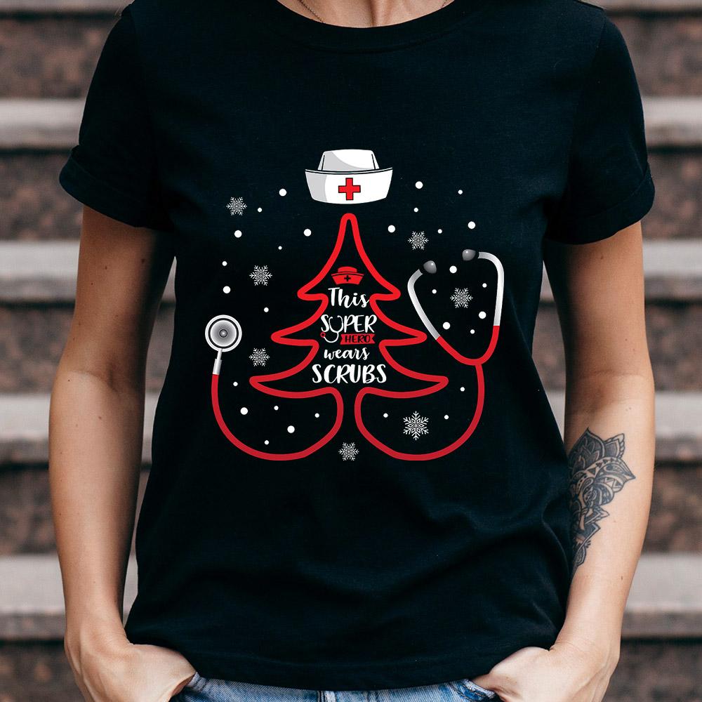 PresentsPrints, Nurse Scrubs Christmas MDGB0111010Z Dark Classic T Shirt