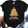 PresentsPrints, Teacher Christmas Tree with book - Teacher Christmas T-Shirt