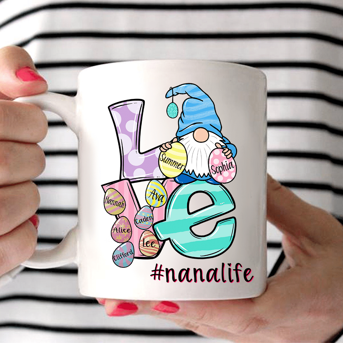 PresentsPrints, Personalized Nana Life Easter's Day Gift For Grandma Ceramic Mug Great