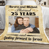 Personalized Married And Looking Forward To Forever - Blanket Gift For Couple Birthday Gift Bedding Couch Sofa Soft And Comfy Cozy