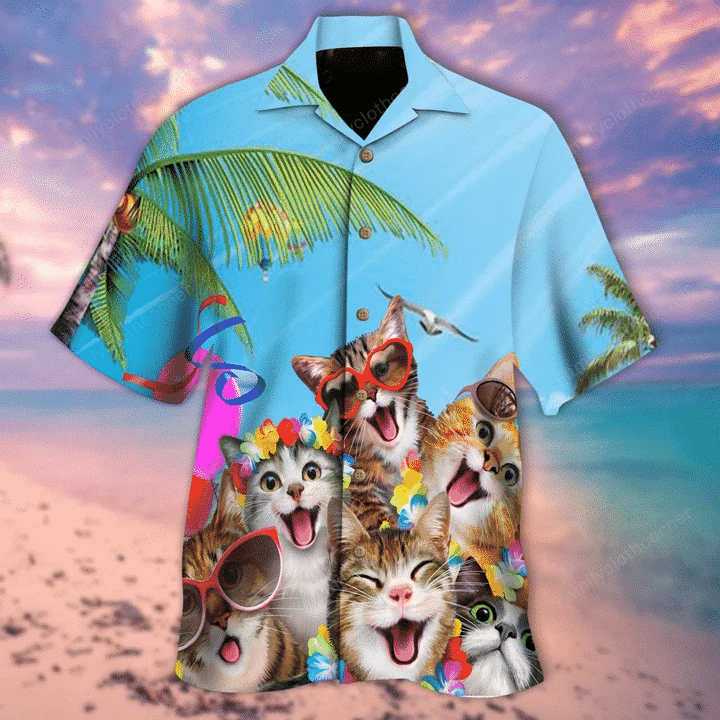 Cats Summer Beach Hawaiian Shirt, Aloha Shirt For Summer
