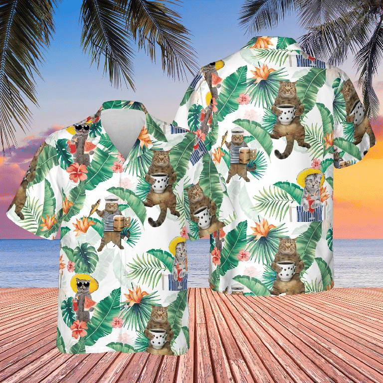 Cat Tropical Beach Hawaiian Shirt Aloha Hawaii Shirt For Summer