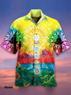 Abstract Vintage Hawaiian Shirt, Aloha Shirt For Summer