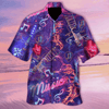 Neon Electric Guitar Hawaiian Shirt, Aloha Shirt For Summer