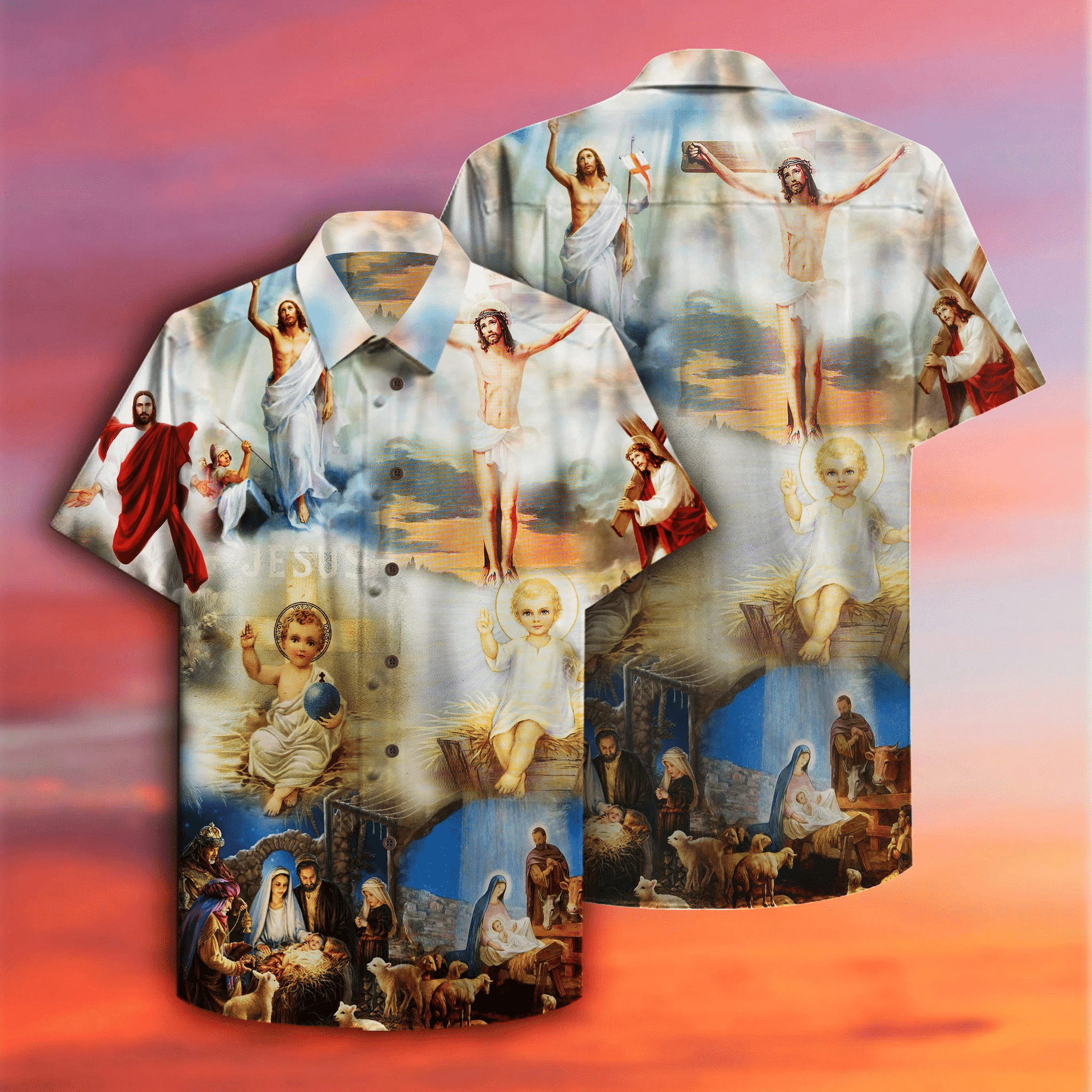 The Born Of Jesus Hawaiian Shirt, Aloha Shirt For Summer