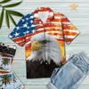 Eagle USA Flag Hawaiian Shirt, Aloha Shirt For Summer