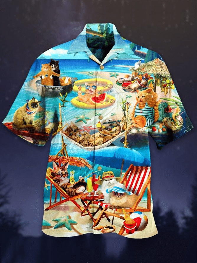 Cat Hawaiian Shirt, Aloha Shirt For Summer