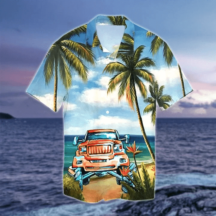 Jeep On Summer Vacation Hawaiian Shirt, Aloha Shirt For Summer