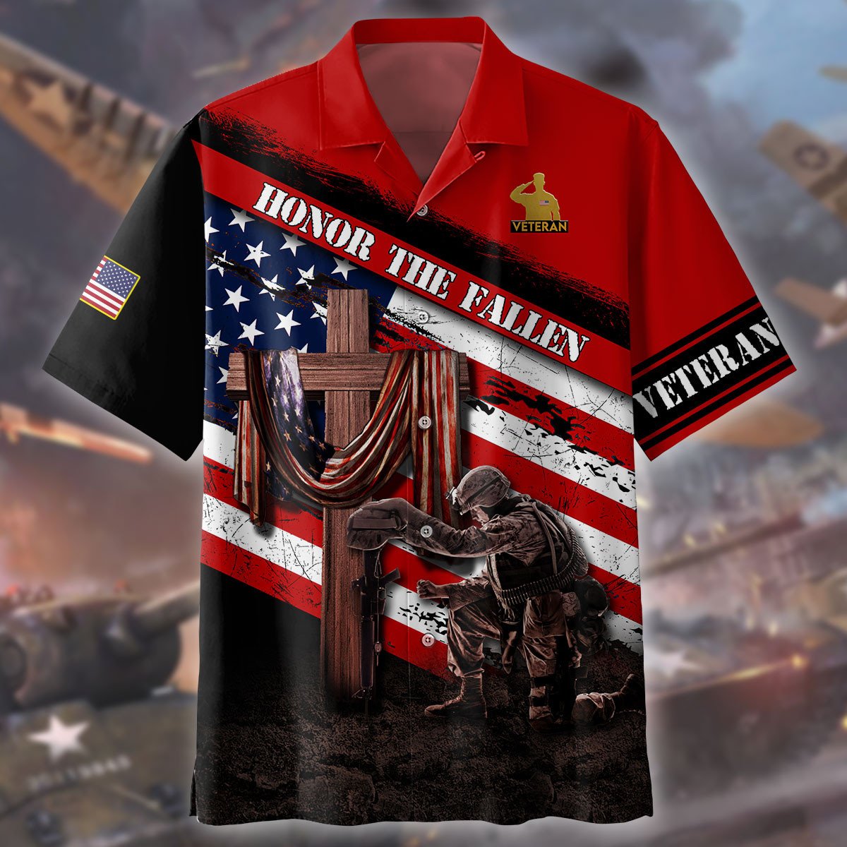 PresentsPrints, Honor The Fallen - Veteran Hawaiian Shirt