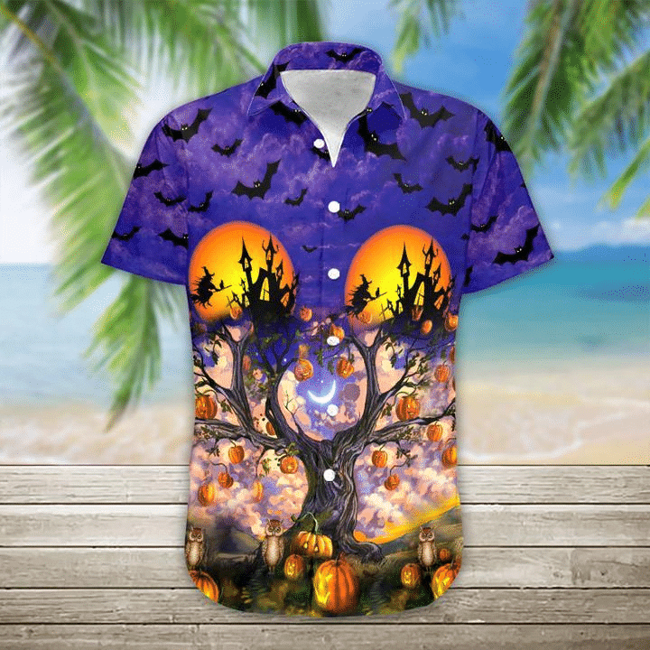 Halloween Tropical Hawaiian Shirt, Aloha Shirt For Summer