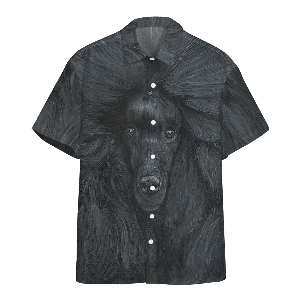 3D Black Poodle Hawaiian Shirt, Aloha Shirt For Summer