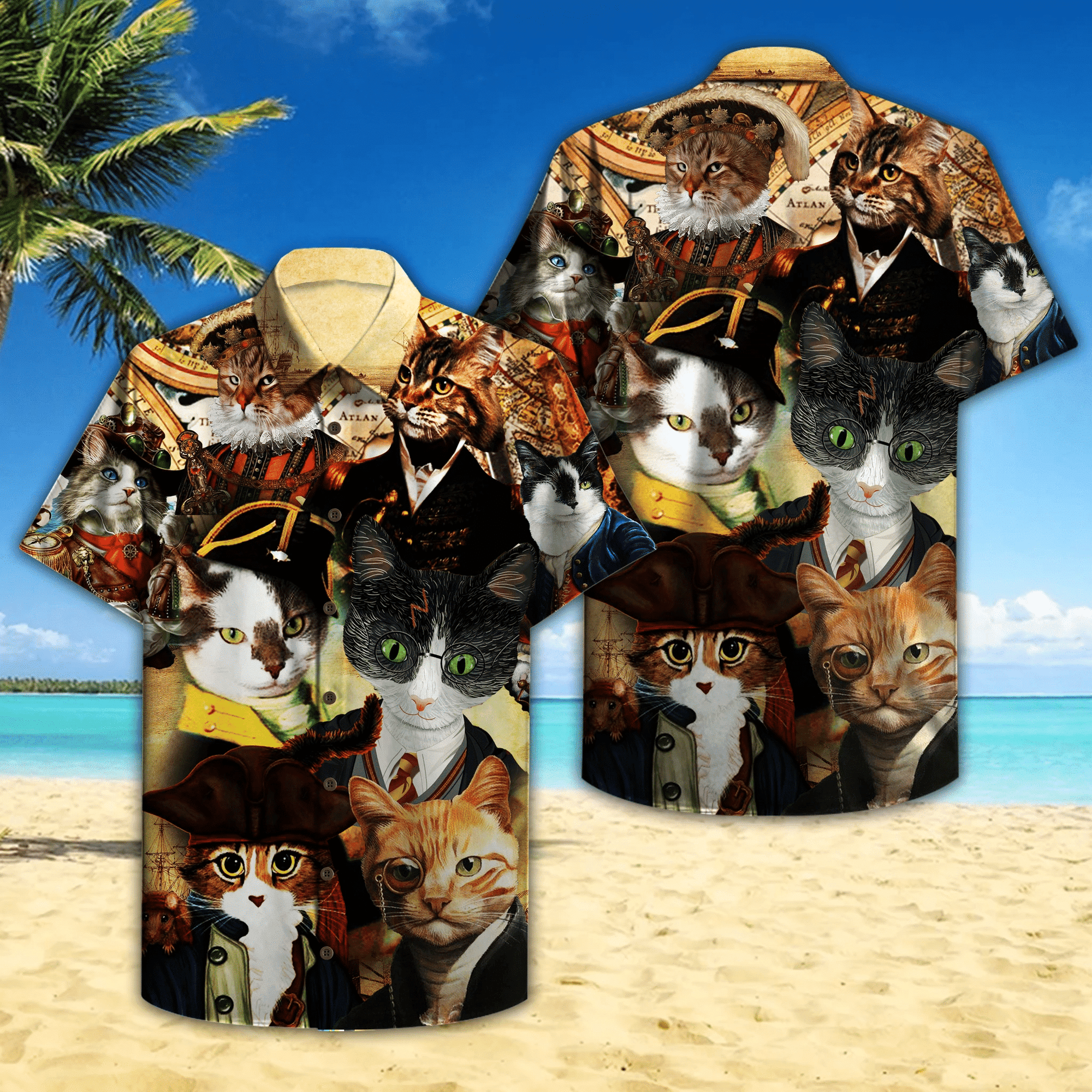 Captain Cats Hawaiian Shirt, Aloha Shirt For Summer