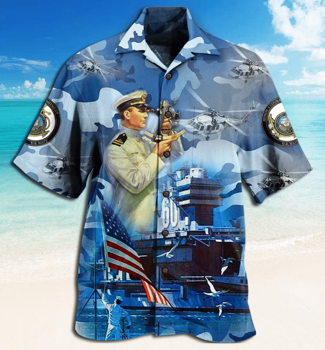 We Own The Sea Us Navy Hawaiian Shirt, Aloha Shirt For Summer