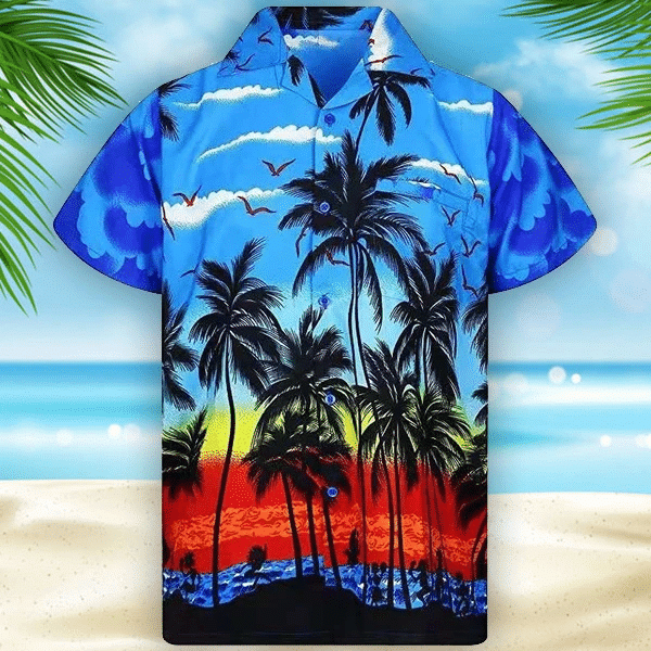 Beach Palm Vacation Party Aloha Hawaiian Shirt, Aloha Shirt For Summer