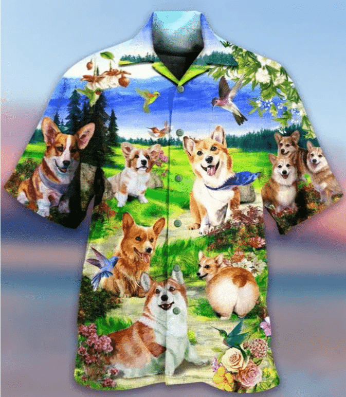 Corgi Cute Dog Hawaiian Shirt, Aloha Shirt For Summer
