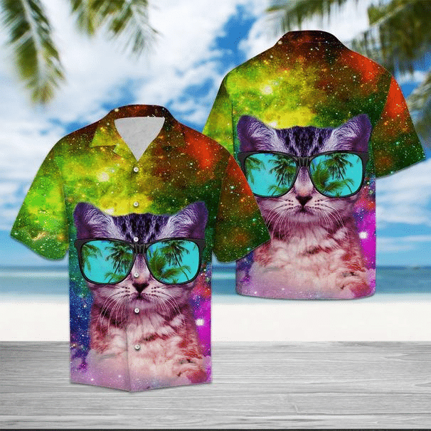 Cat Galaxy Hawaiian Shirt, Aloha Shirt For Summer