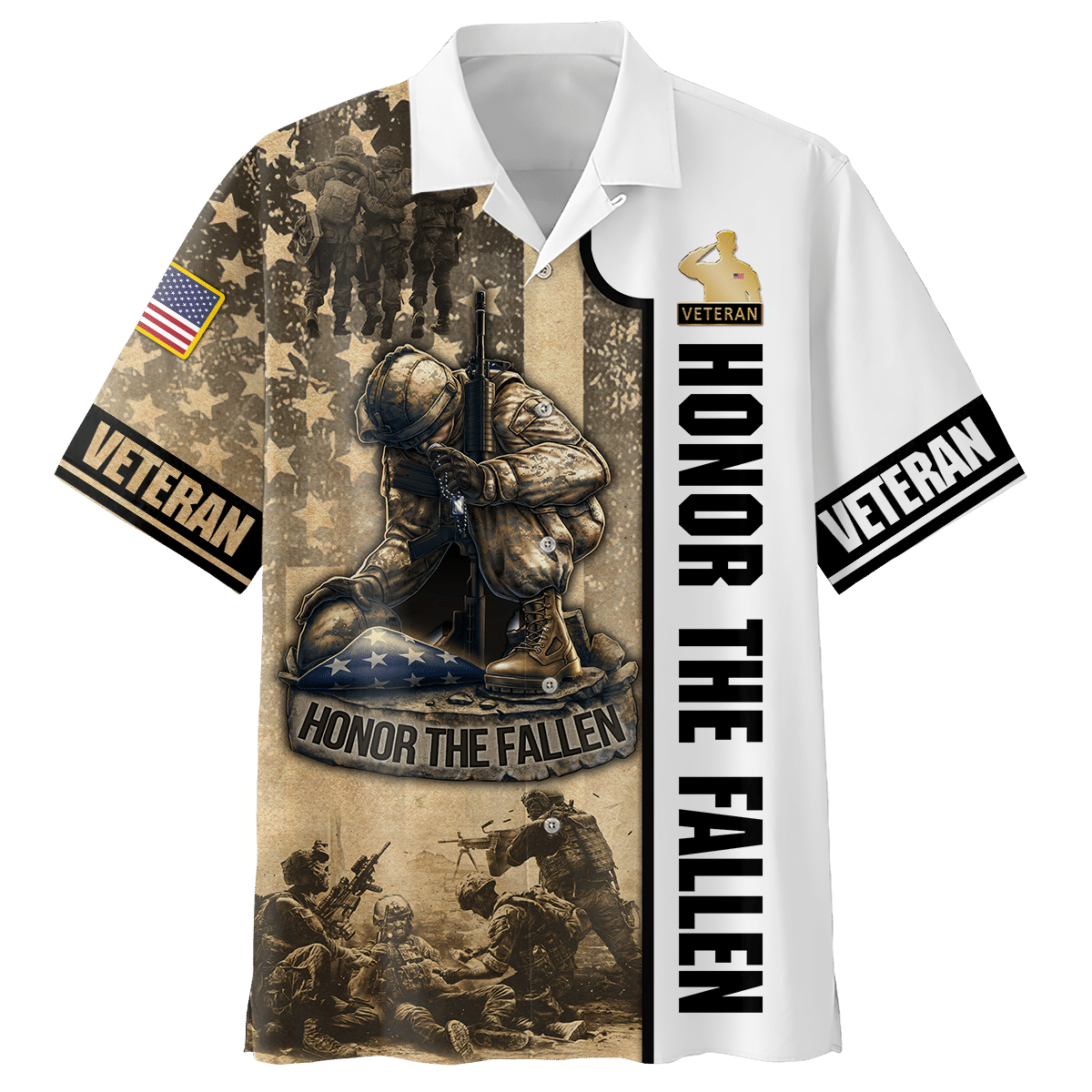 PresentsPrints, Honor The Fallen - Unisex Hawaiian Shirt - Short