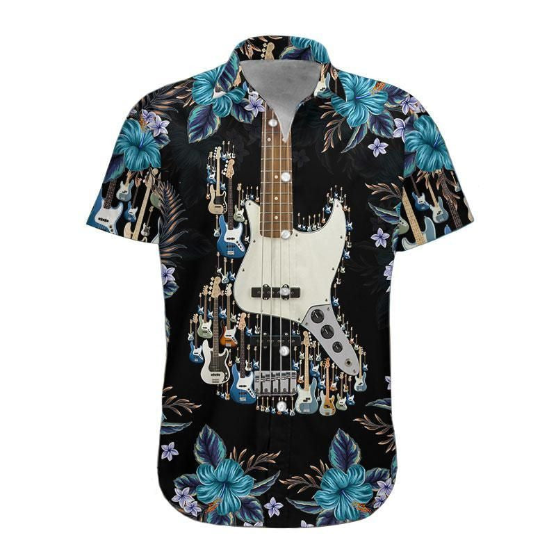 Hawaiian Shirt, Aloha Shirt For SummerBass Guitar Hawaii Shirt