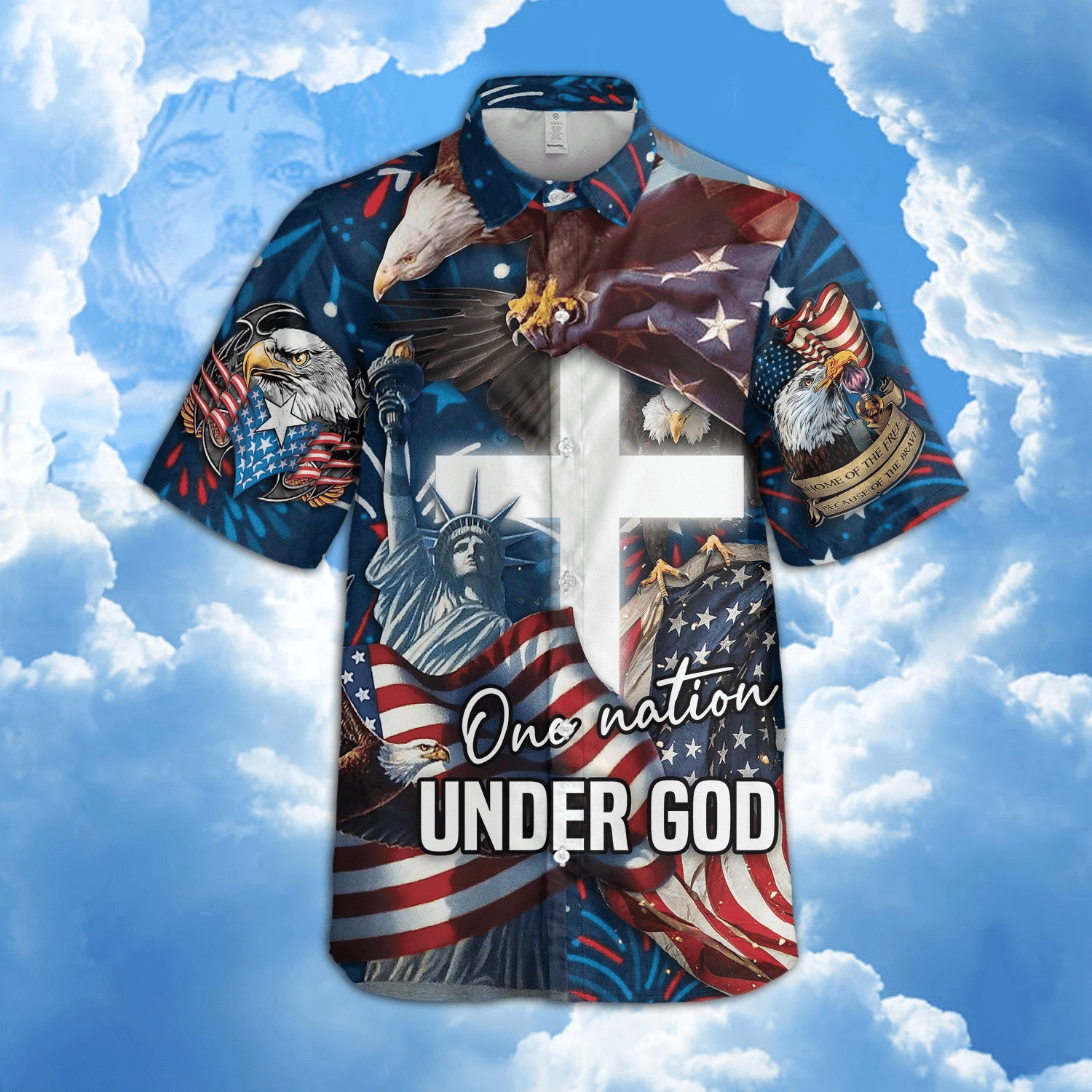 Jesus One Nation Under God Hawaiian Shirt, Aloha Shirt For Summer