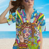 Hawaiian Short Sleeve Gearhuman 3D Hippie Woman With Guitar Custom Hawaii Shirt