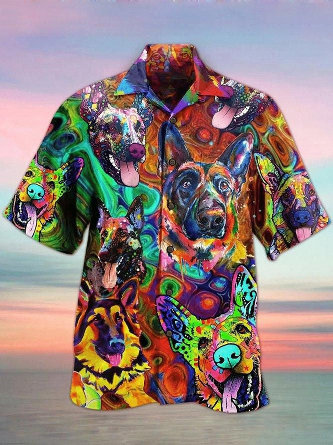 Colorful Dogs Hawaiian Shirt, Aloha Shirt For Summer