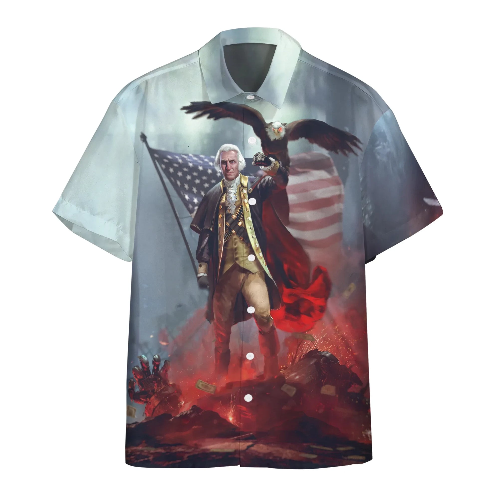 3D President George Warshington Custom Short Sleeve Shirt